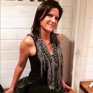 NWOT black, cotton, fringe scarf